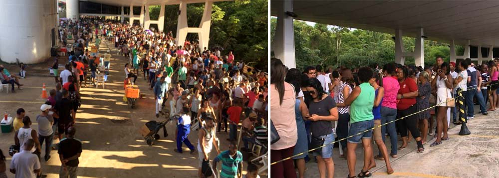 Depois de retirar uma presidente eleita sem comprovação de crime, isto é um golpe, e tentar inabilitar o principal candidato das eleições de outubro, um novo golpe está sendo preparado contra o eleitor brasileiro: em Salvador, o TRE pode anular 25% dos cadastros dos eleitores, sob a justificativa de que não fizeram a identificação biométrica; o prazo para o cadastramento encerrou-se na quarta-feira 31; uma fila de mais 800 metros se formou nas imediações do TRE baiano para o cadastramento digital de eleitores; situação semelhante também ocorreu em outros estados nordestinos; justamente no Nordeste, o ex-presidente Lula tem intenções de voto que chegam a 58%, segundo Datafolha (Foto: Charles Nisz) Depois de retirar uma presidente eleita sem comprovação de crime, isto é um golpe, e tentar inabilitar o principal candidato das eleições de outubro, um novo golpe está sendo preparado contra o eleitor brasileiro: em Salvador, o TRE pode anular 25% dos cadastros dos eleitores, sob a justificativa de que não fizeram a identificação biométrica; o prazo para o cadastramento encerrou-se na quarta-feira 31; uma fila de mais 800 metros se formou nas imediações do TRE baiano para o cadastramento digital de eleitores; situação semelhante também ocorreu em outros estados nordestinos; justamente no Nordeste, o ex-presidente Lula tem intenções de voto que chegam a 58%, segundo Datafolha