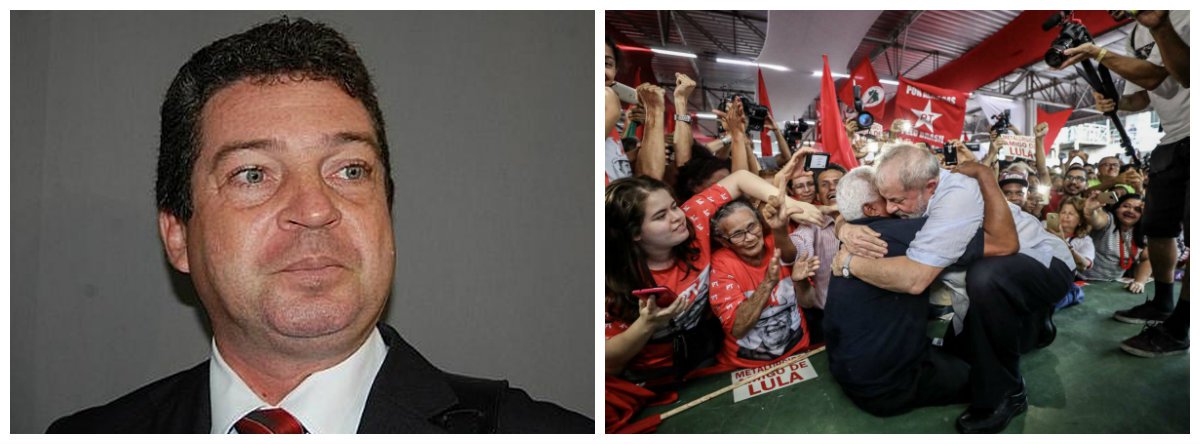"Não criamos muita expectativa sobre o julgamento porque já sabíamos a decisão desta Justiça, cujo papel é criminalizar a pobreza, minando a classe trabalhadora. Além disso, sabemos que, seja lá qual for o resultado final deste julgamento, todos os recursos possíveis serão impetrados", analisou Ricardo Barbosa, presidente do PT em Alagoas; para ele, Lula somente não será candidato, nas eleições presidenciais deste ano, "se morrer ou se não quiser" (Foto: Voney Malta) "Não criamos muita expectativa sobre o julgamento porque já sabíamos a decisão desta Justiça, cujo papel é criminalizar a pobreza, minando a classe trabalhadora. Além disso, sabemos que, seja lá qual for o resultado final deste julgamento, todos os recursos possíveis serão impetrados", analisou Ricardo Barbosa, presidente do PT em Alagoas; para ele, Lula somente não será candidato, nas eleições presidenciais deste ano, "se morrer ou se não quiser"