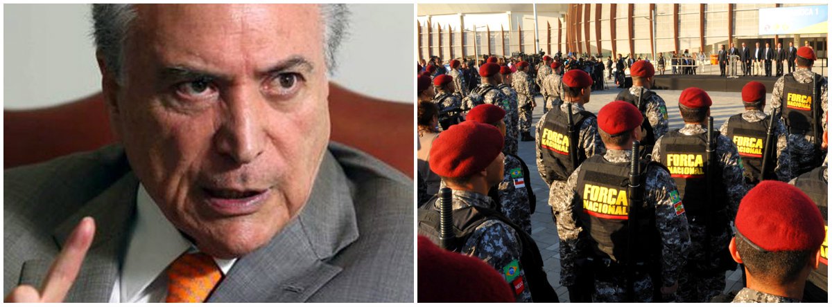Michel Temer (MDB) decidiu enviar neste domingo (18) uma força-tarefa para dar apoio técnico ao combate ao crime organizado no Ceará, após o assassinato de dois membros da alta cúpula da facção criminosa Primeiro Comando da Capital (PPC); a medida acontece dois dias após Temer decretar intervenção militar na área de Segurança Pública do Rio de Janeiro (Foto: Leonardo Lucena) Michel Temer (MDB) decidiu enviar neste domingo (18) uma força-tarefa para dar apoio técnico ao combate ao crime organizado no Ceará, após o assassinato de dois membros da alta cúpula da facção criminosa Primeiro Comando da Capital (PPC); a medida acontece dois dias após Temer decretar intervenção militar na área de Segurança Pública do Rio de Janeiro