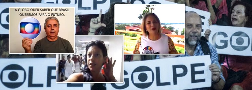 Depois de liderar o golpe de 2016, que instalou uma quadrilha no poder e desempregou milhões de brasileiros, a Globo lançou uma campanha pedindo que internautas gravem vídeos dizendo "que Brasil desejam"; o resultado foi uma avalanche de críticas à emissora; de um lado, a jornalista Luciana Oliveira pediu um "Brasil sem mídia golpista", enquanto o professor Claret Santos afirmou que "enquanto houver Globo, não haverá democracia"; no Rio, Ieda Paiva gravou um vídeo num hospital e pediu ao povo que "não valorize nada do que a Globo faz ou representa" (Foto: Leonardo Attuch) Depois de liderar o golpe de 2016, que instalou uma quadrilha no poder e desempregou milhões de brasileiros, a Globo lançou uma campanha pedindo que internautas gravem vídeos dizendo "que Brasil desejam"; o resultado foi uma avalanche de críticas à emissora; de um lado, a jornalista Luciana Oliveira pediu um "Brasil sem mídia golpista", enquanto o professor Claret Santos afirmou que "enquanto houver Globo, não haverá democracia"; no Rio, Ieda Paiva gravou um vídeo num hospital e pediu ao povo que "não valorize nada do que a Globo faz ou representa"