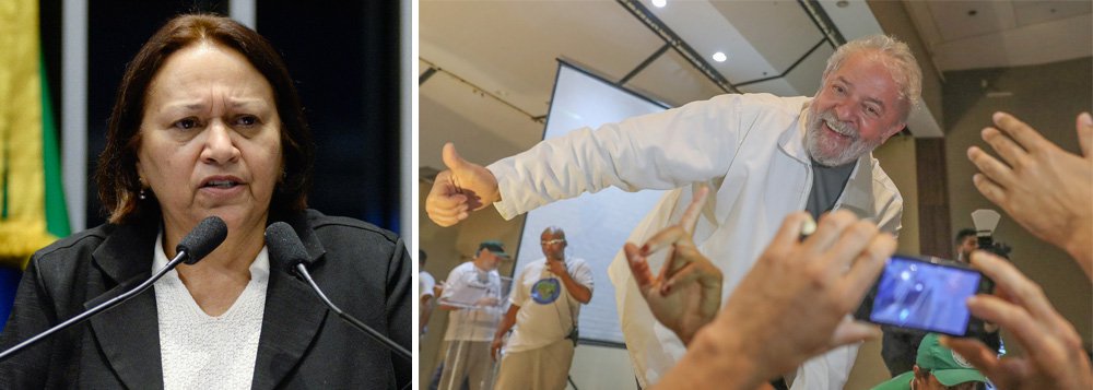 Senadora Fátima Bezerra comemora o sucesso da mobilização nacional do último sábado 13, quando mais de 900 comitês foram instalados no País em defesa da democracia e do direito de Lula ser candidato; "Dia 13 foi uma etapa muito importante e seguramente sinaliza para uma explosão popular nos dias 23 e 24 em Porto Alegre. Querem enfrentar o presidente Lula? Venham pelo voto, através da soberania popular. Outro caminho não aceitaremos. Tapetão não", afirma (Foto: Gisele Federicce) Senadora Fátima Bezerra comemora o sucesso da mobilização nacional do último sábado 13, quando mais de 900 comitês foram instalados no País em defesa da democracia e do direito de Lula ser candidato; "Dia 13 foi uma etapa muito importante e seguramente sinaliza para uma explosão popular nos dias 23 e 24 em Porto Alegre. Querem enfrentar o presidente Lula? Venham pelo voto, através da soberania popular. Outro caminho não aceitaremos. Tapetão não", afirma
