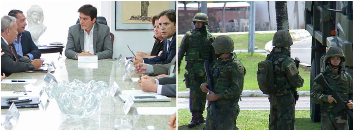 Válido por 180 dias, o decreto foi publicado no Diário Oficial do Estado deste sábado 6; o governador Robinson Faria (PSD) afirma que levou em conta "o aumento dos índices de violência por conta da paralisação das atividades dos policiais militares e civis"; os policiais militares do Rio Grande do Norte estão há 19 dias em greve (Foto: Charles Nisz) Válido por 180 dias, o decreto foi publicado no Diário Oficial do Estado deste sábado 6; o governador Robinson Faria (PSD) afirma que levou em conta "o aumento dos índices de violência por conta da paralisação das atividades dos policiais militares e civis"; os policiais militares do Rio Grande do Norte estão há 19 dias em greve
