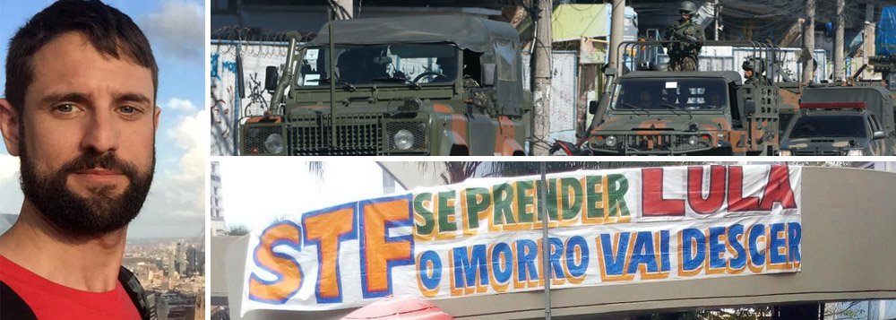 O colunista Guilherme Coutinho, especialista em direito público, avalia que, se prenderem o ex-presidente Luiz Inácio Lula da Silva, o morro vai descer, como foi previsto num antigo samba do compositor Wilson das Neves. "O cartaz na entrada da Rocinha foi bastante sintomático e deixou claro que a prisão do Lula pode ser o estopim para uma convulsão social", diz ele (Foto: Ana Pupulin) O colunista Guilherme Coutinho, especialista em direito público, avalia que, se prenderem o ex-presidente Luiz Inácio Lula da Silva, o morro vai descer, como foi previsto num antigo samba do compositor Wilson das Neves. "O cartaz na entrada da Rocinha foi bastante sintomático e deixou claro que a prisão do Lula pode ser o estopim para uma convulsão social", diz ele