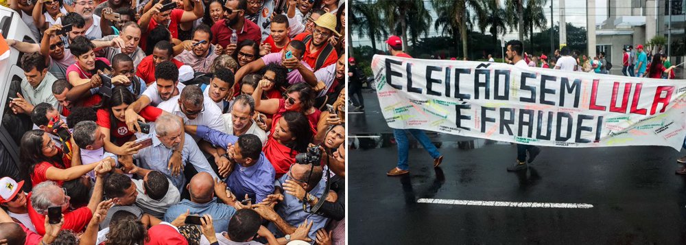 "Esta luta se materializa na defesa do direito do Lula disputar a eleição presidencial de 2018, cujo pressuposto é a anulação da farsa judicial da Lava Jato que condenou-o sem provas, num processo manipulado do início ao fim", escreve o colunista Jeferson Miola sobre o ex-presidente Lula; segundo ele, é ilusão supor que o eventual banimento do Lula poderá favorecer as demais candidaturas progressistas e de esquerda; "A elite pretende banir Lula para impedir a restauração democrática e a reconstrução econômica e social de uma nação que está sendo brutalmente devastada pela quadrilha que assaltou o poder", afirma (Foto: Jeferson Miola) "Esta luta se materializa na defesa do direito do Lula disputar a eleição presidencial de 2018, cujo pressuposto é a anulação da farsa judicial da Lava Jato que condenou-o sem provas, num processo manipulado do início ao fim", escreve o colunista Jeferson Miola sobre o ex-presidente Lula; segundo ele, é ilusão supor que o eventual banimento do Lula poderá favorecer as demais candidaturas progressistas e de esquerda; "A elite pretende banir Lula para impedir a restauração democrática e a reconstrução econômica e social de uma nação que está sendo brutalmente devastada pela quadrilha que assaltou o poder", afirma