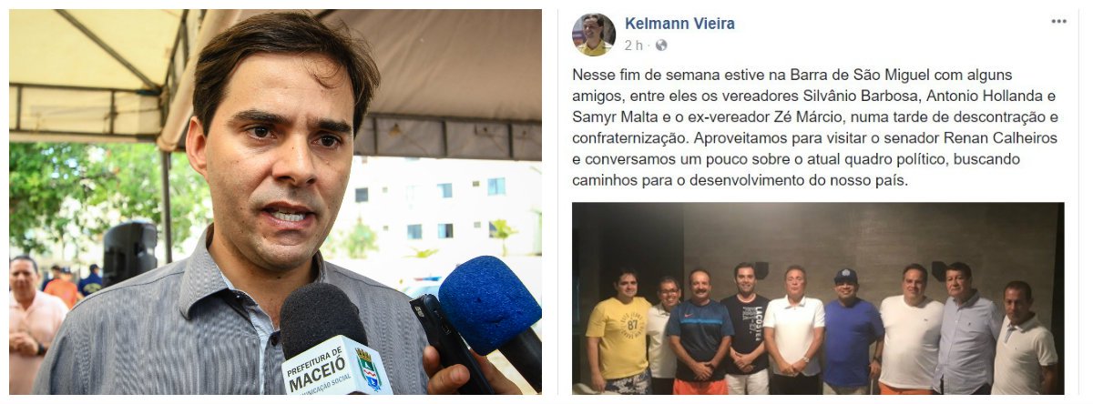 Depois de algumas especulações, o presidente da Câmara Municipal de Maceió, Kelmann Vieira (PSDB), confirmou que vai apoiar a reeleição de Renan Calheiros para o Senado; ao justificar o primeiro voto para Calheiros, Kelmann lembrou que o senador foi seu padrinho político e o ajudou em sua primeira eleição, em 2012; dos 21 vereadores da capital, 16 decidiram que vão apoiar o senador (Foto: Voney Malta) Depois de algumas especulações, o presidente da Câmara Municipal de Maceió, Kelmann Vieira (PSDB), confirmou que vai apoiar a reeleição de Renan Calheiros para o Senado; ao justificar o primeiro voto para Calheiros, Kelmann lembrou que o senador foi seu padrinho político e o ajudou em sua primeira eleição, em 2012; dos 21 vereadores da capital, 16 decidiram que vão apoiar o senador