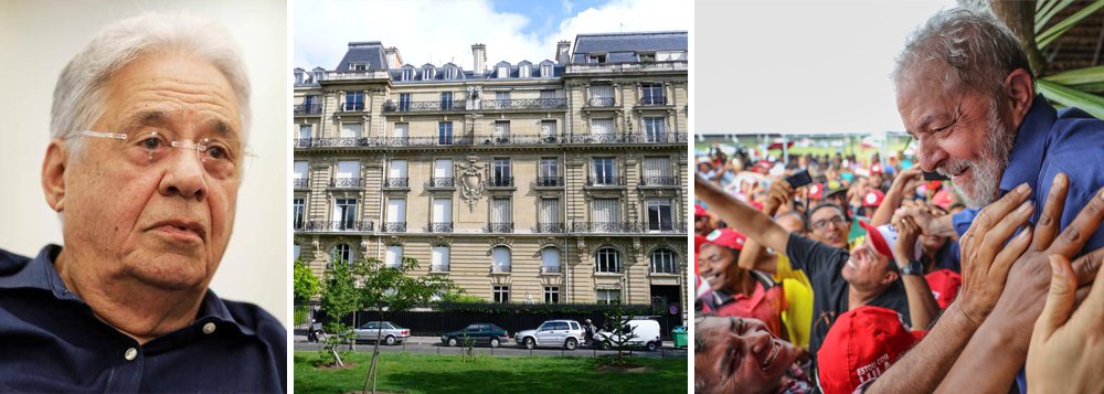 Usufrutuário de um apartamento em Paris, segundo sua ex-amante Mirian Dutra, o ex-presidente Fernando Henrique Cardoso concedeu entrevista à rádio Joven Pan, em que disse que não leu o processo contra o ex-presidente Luiz Inácio Lula da Silva, mas que ele é culpado; "antes podiam dizer que era um juiz, agora é um mais três desembargadores", afirma; segundo a grande maioria dos juristas brasileiros, Lula foi condenado em primeira e segunda instâncias sem provas, uma vez que o triplex da OAS no Guarujá não lhe pertence; levantamento Datafolha da última semana colocou Lula em primeiro lugar nas pesquisas e FHC como o segundo pior cabo eleitoral do País, atrás apenas de Michel Temer (Foto: Leonardo Attuch) Usufrutuário de um apartamento em Paris, segundo sua ex-amante Mirian Dutra, o ex-presidente Fernando Henrique Cardoso concedeu entrevista à rádio Joven Pan, em que disse que não leu o processo contra o ex-presidente Luiz Inácio Lula da Silva, mas que ele é culpado; "antes podiam dizer que era um juiz, agora é um mais três desembargadores", afirma; segundo a grande maioria dos juristas brasileiros, Lula foi condenado em primeira e segunda instâncias sem provas, uma vez que o triplex da OAS no Guarujá não lhe pertence; levantamento Datafolha da última semana colocou Lula em primeiro lugar nas pesquisas e FHC como o segundo pior cabo eleitoral do País, atrás apenas de Michel Temer