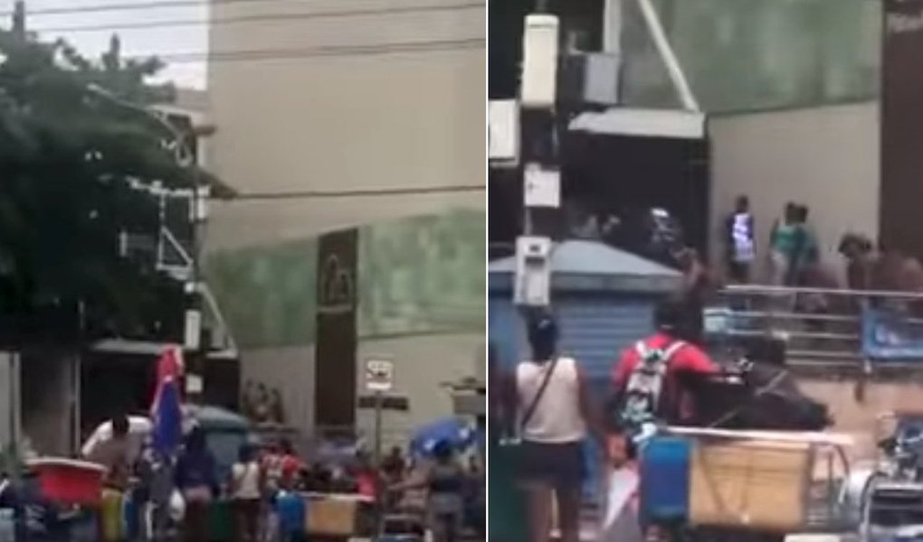 O estabelecimento fica na na Rua José Linhares, no Leblon, um dos bairros com o metro quadrado mais caros do País; o administrador de empresas, Luiz Eduardo Coimbra, passava pelo local e fez um vídeo; "Não demorei muito porque tive medo de levar uma bala perdida", disse; assista ao vídeo (Foto: Leonardo Lucena) O estabelecimento fica na na Rua José Linhares, no Leblon, um dos bairros com o metro quadrado mais caros do País; o administrador de empresas, Luiz Eduardo Coimbra, passava pelo local e fez um vídeo; "Não demorei muito porque tive medo de levar uma bala perdida", disse; assista ao vídeo