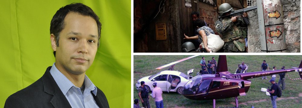 Apresentador do programa "Leo ao quadrado" na TV 247, Leonardo Stoppa, criticou a intervenção militar no Rio de Janeiro e disse que a medida será inócua; "Você acaba com o tráfico no Brasil não entrando numa favela e metralhando crianças que traficam, porque elas chegaram esta condição, porque a gente tem políticos que usam helicópteros e outros equipamentos de altíssimo nível para trazer pasta base para dentro do Brasil", disse ele; Stoppa se referiu ao caso conhecido como Helicoca, quando a Polícia Federal apreendeu 450 kg de pasta-base de cocaína dentro de um helicóptero que pertencia à Limeira Agropecuária, empresa do deputado estadual por Minas Gerais Gustavo Perrella (SDD), filho do senador e ex-presidente do Cruzeiro Zezé Perrella (PTB-MG) (Foto: Aquiles Lins) Apresentador do programa "Leo ao quadrado" na TV 247, Leonardo Stoppa, criticou a intervenção militar no Rio de Janeiro e disse que a medida será inócua; "Você acaba com o tráfico no Brasil não entrando numa favela e metralhando crianças que traficam, porque elas chegaram esta condição, porque a gente tem políticos que usam helicópteros e outros equipamentos de altíssimo nível para trazer pasta base para dentro do Brasil", disse ele; Stoppa se referiu ao caso conhecido como Helicoca, quando a Polícia Federal apreendeu 450 kg de pasta-base de cocaína dentro de um helicóptero que pertencia à Limeira Agropecuária, empresa do deputado estadual por Minas Gerais Gustavo Perrella (SDD), filho do senador e ex-presidente do Cruzeiro Zezé Perrella (PTB-MG)