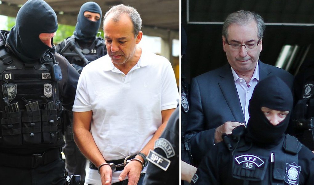 Transferido para Complexo Médico Penal de Pinhais (PR), por supostas regalias no presídio de Benfica (RJ), o ex-governador do Rio Sergio Cabral anda tendo ajuda do ex-presidente da Câmara dos Deputados Eduardo Cunha, ambos do MDB, para respirar ares fora da cela; segundo o colunista Lauro Jardim, as duas primeiras de Cabral foram passadas numa espécie de solitária, sem direito a banho de sol; nestes 15 dias, ele foi ajudado por Cunha, pois, enquanto o ex-governador berrava, Cunha ouvia e chamava os carcereiros (Foto: Leonardo Lucena) Transferido para Complexo Médico Penal de Pinhais (PR), por supostas regalias no presídio de Benfica (RJ), o ex-governador do Rio Sergio Cabral anda tendo ajuda do ex-presidente da Câmara dos Deputados Eduardo Cunha, ambos do MDB, para respirar ares fora da cela; segundo o colunista Lauro Jardim, as duas primeiras de Cabral foram passadas numa espécie de solitária, sem direito a banho de sol; nestes 15 dias, ele foi ajudado por Cunha, pois, enquanto o ex-governador berrava, Cunha ouvia e chamava os carcereiros