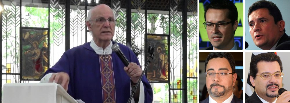 Estão causando indignação de fieis Brasil afora os pagamentos de auxílio-moradia a juízes e membros do Ministério Público que têm imóveis próprios; em missa em São Paulo, o padre Júlio Lancelotti criticou as mordomias em meio à situação de grave crise social e econômica que vive o País; "Nestes dias, todo o Brasil se pegunta: por que tanta não tem onde morar e os juízes recebem 4.700 reais de auxílio-moradia?", disse o padre; "Até o juiz que é casado com uma juíza, que se acha a última trincheira da moralidade, moram em casa própria e os dois recebem", completou Júlio Lancelotti, se referindo ao juiz Marcelo Bretas; além dele, também têm o penduricalho o juiz Sérgio Moro, procurador Deltan Dallagnol e até um desembargador com 60 imóveis próprios (Foto: Aquiles Lins) Estão causando indignação de fieis Brasil afora os pagamentos de auxílio-moradia a juízes e membros do Ministério Público que têm imóveis próprios; em missa em São Paulo, o padre Júlio Lancelotti criticou as mordomias em meio à situação de grave crise social e econômica que vive o País; "Nestes dias, todo o Brasil se pegunta: por que tanta não tem onde morar e os juízes recebem 4.700 reais de auxílio-moradia?", disse o padre; "Até o juiz que é casado com uma juíza, que se acha a última trincheira da moralidade, moram em casa própria e os dois recebem", completou Júlio Lancelotti, se referindo ao juiz Marcelo Bretas; além dele, também têm o penduricalho o juiz Sérgio Moro, procurador Deltan Dallagnol e até um desembargador com 60 imóveis próprios