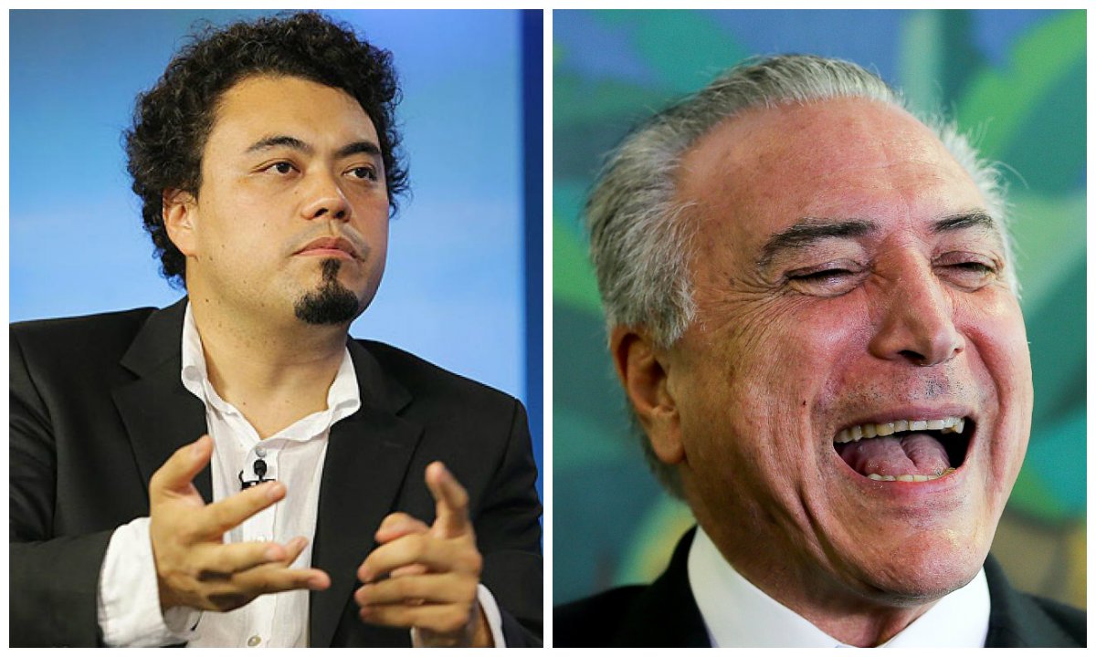 Jornalista Leonardo Sakamoto e Michel Temer (Foto: Charles Nisz) Jornalista Leonardo Sakamoto e Michel Temer