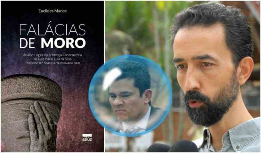O filósofo Euclides Mance fez nesta sexta-feira o pré-lançamento do livro "Falácias de Moro" e o disponibilizou para download gratuitamente; na obra, o autor faz uma análise exaustiva das principais inconsistências lógicas, tanto semânticas quanto formais, presentes na sentença condenatória do ex-presidente Lula no caso do triplex do Guarujá; o livro se divide em duas partes, demonstrando que os argumentos do juiz Sérgio Moro violam frequentemente as leis da lógica para obter conclusões que não podem ser validamente obtidas (Foto: Romulo Faro) O filósofo Euclides Mance fez nesta sexta-feira o pré-lançamento do livro "Falácias de Moro" e o disponibilizou para download gratuitamente; na obra, o autor faz uma análise exaustiva das principais inconsistências lógicas, tanto semânticas quanto formais, presentes na sentença condenatória do ex-presidente Lula no caso do triplex do Guarujá; o livro se divide em duas partes, demonstrando que os argumentos do juiz Sérgio Moro violam frequentemente as leis da lógica para obter conclusões que não podem ser validamente obtidas