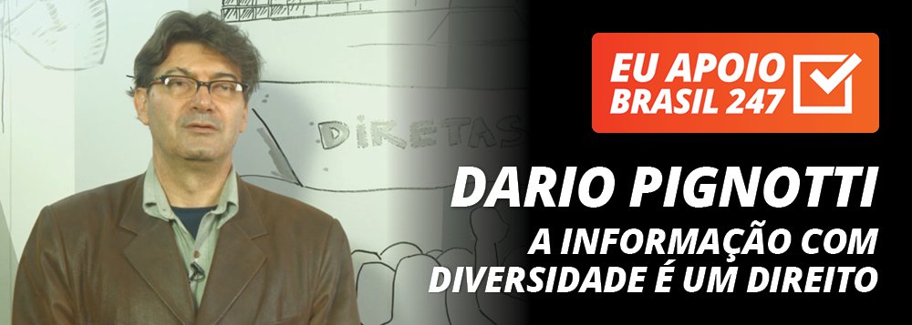 "Eu apoio a campanha de assinaturas do 247 porque apoio a democracia, apoio a liberdade de expressão e apoio fundamentalmente o direito à informação", diz o jornalista Dario Pignotti, que é correspondente do argentino Página 12 no Brasil (Foto: Leonardo Attuch) "Eu apoio a campanha de assinaturas do 247 porque apoio a democracia, apoio a liberdade de expressão e apoio fundamentalmente o direito à informação", diz o jornalista Dario Pignotti, que é correspondente do argentino Página 12 no Brasil