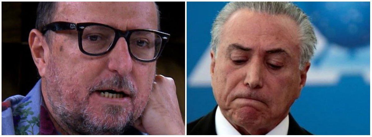 Jornalista Xico Sá, colunista do El País, afirmou que “a polícia federal sabe, a folha sabe, o Estadão sabe, o Globo sabe. Todo mundo sabe que Michel Temer tem um nó no Porto de Santos”; "Mas como não é a Dilma, ninguém liga de verdade", disse ele; a PF investiga se o governo Michel Temer favoreceu a empresa Rodrimar; em janeiro, na semana em que responderia às 50 perguntas da PF, Temer teve um encontro com o diretor-geral da corporação, Fernando Segóvia, em agenda secreta (Foto: Leonardo Lucena) Jornalista Xico Sá, colunista do El País, afirmou que “a polícia federal sabe, a folha sabe, o Estadão sabe, o Globo sabe. Todo mundo sabe que Michel Temer tem um nó no Porto de Santos”; "Mas como não é a Dilma, ninguém liga de verdade", disse ele; a PF investiga se o governo Michel Temer favoreceu a empresa Rodrimar; em janeiro, na semana em que responderia às 50 perguntas da PF, Temer teve um encontro com o diretor-geral da corporação, Fernando Segóvia, em agenda secreta