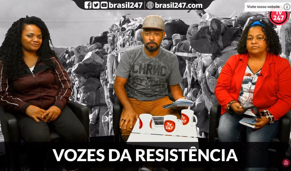 Programa da TV 247 Vozes da Resistência, apresentado ativista do movimento negro Douglas Belchior, debateu a decisão do prefeito de São Paulo, João Doria (PSDB), de retirar de circulação os caminhões que faziam a coleta de resíduos para as cooperativas populares de reciclagem; assunto foi debatido com Mara Lúcia Sobral e Valquíria Cândido, lideranças das Cooperativas das Catadoras da Granja Julieta e Cooperação, da zona Sul de São Paulo; assista (Foto: Aquiles Lins) Programa da TV 247 Vozes da Resistência, apresentado ativista do movimento negro Douglas Belchior, debateu a decisão do prefeito de São Paulo, João Doria (PSDB), de retirar de circulação os caminhões que faziam a coleta de resíduos para as cooperativas populares de reciclagem; assunto foi debatido com Mara Lúcia Sobral e Valquíria Cândido, lideranças das Cooperativas das Catadoras da Granja Julieta e Cooperação, da zona Sul de São Paulo; assista