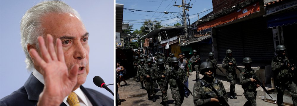 "Enquanto Temer e aliados procuram apoio para o decreto sobre a intervenção no Rio de Janeiro, população das favelas prepara-se para enfrentar uma opressão que conhece muito bem", escreve Paulo Moreira Leite, articulista do 247; "Circulam vídeos com dicas para a população negra se comportar diante de uma patrulha da polícia ou do Exército, enquanto a Federação de Favelas mostra que gastos recentes em ações de repressão, no Maré, envolveram custos doze vezes mais altos do que as verbas destinadas a programas sociais"; avaliando a postura desconfiada dos maiores jornais paulistas, PML acredita que ela traduz receios de parte da elite que não recusava apoio a Temer desde o golpe mas agora receia um salto no escuro (Foto: Paulo Moreira Leite) "Enquanto Temer e aliados procuram apoio para o decreto sobre a intervenção no Rio de Janeiro, população das favelas prepara-se para enfrentar uma opressão que conhece muito bem", escreve Paulo Moreira Leite, articulista do 247; "Circulam vídeos com dicas para a população negra se comportar diante de uma patrulha da polícia ou do Exército, enquanto a Federação de Favelas mostra que gastos recentes em ações de repressão, no Maré, envolveram custos doze vezes mais altos do que as verbas destinadas a programas sociais"; avaliando a postura desconfiada dos maiores jornais paulistas, PML acredita que ela traduz receios de parte da elite que não recusava apoio a Temer desde o golpe mas agora receia um salto no escuro