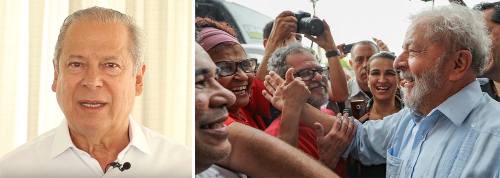 Em sua coluna semanal no site Nocaute, do jornalista e escritor Fernando Morais, o ex-ministro José Dirceu grava um vídeo com a seguinte mensagem: "O povo está de costas para os golpistas, e neste Ano Novo que recém começou o povo quer democracia e o direito de escolher seus governantes. A primeira batalha será no dia 24, em Porto Alegre"; ele critica ainda "aqueles que querem refundar a República quando não receberam esse mandato da nação"; "São juízes, não foram eleitos, mas fazem algo mais grave. Querem usurpar o poder do Legislativo e do próprio Executivo, violando direitos fundamentais. Tudo em nome de impedir Lula de ser candidato. Mas nós derrotamos a ditadura militar, que governava por Atos Institucionais, e nāo vamos permitir a ditadura da toga", diz; assista (Foto: Gisele Federicce) Em sua coluna semanal no site Nocaute, do jornalista e escritor Fernando Morais, o ex-ministro José Dirceu grava um vídeo com a seguinte mensagem: "O povo está de costas para os golpistas, e neste Ano Novo que recém começou o povo quer democracia e o direito de escolher seus governantes. A primeira batalha será no dia 24, em Porto Alegre"; ele critica ainda "aqueles que querem refundar a República quando não receberam esse mandato da nação"; "São juízes, não foram eleitos, mas fazem algo mais grave. Querem usurpar o poder do Legislativo e do próprio Executivo, violando direitos fundamentais. Tudo em nome de impedir Lula de ser candidato. Mas nós derrotamos a ditadura militar, que governava por Atos Institucionais, e nāo vamos permitir a ditadura da toga", diz; assista