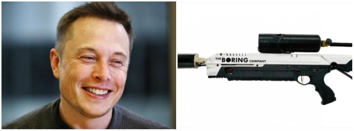 Além da Tesla e SpaceX, Elon Musk encabeça outro grande projeto: a The Boring Company, empresa na qual pretende abrir túneis para criar uma pista subterrânea para carros – e cortar o trânsito das grandes cidades, como Los Angeles (onde mora) e São Francisco (onde a Tesla é baseada); enquanto os planos da empresa não tomam forma, Musk está criando produtos com a marca – uma maneira inclusive de arrecadar dinheiro para o seu projeto. No ano passado, vendeu 50 mil bonés da "The Boring Company"; agora, a empresa está vendendo lança-chamas no valor de US$ 500 (Foto: Leonardo Lucena) Além da Tesla e SpaceX, Elon Musk encabeça outro grande projeto: a The Boring Company, empresa na qual pretende abrir túneis para criar uma pista subterrânea para carros – e cortar o trânsito das grandes cidades, como Los Angeles (onde mora) e São Francisco (onde a Tesla é baseada); enquanto os planos da empresa não tomam forma, Musk está criando produtos com a marca – uma maneira inclusive de arrecadar dinheiro para o seu projeto. No ano passado, vendeu 50 mil bonés da "The Boring Company"; agora, a empresa está vendendo lança-chamas no valor de US$ 500