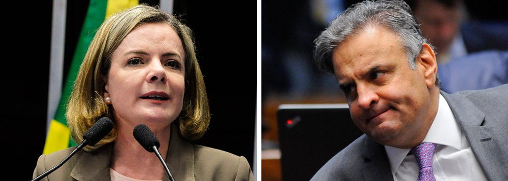 A presidente nacional do PT, senadora Gleisi Hoffmann, igualou os casos da Globo e do senador Aécio Neves (PSDB-MG) — ambos envoltos com propinas; “Reflexão do dia: Globo e Aécio, qualquer semelhança não é mera coincidência!”, disse a petista (Foto: Leonardo Lucena) A presidente nacional do PT, senadora Gleisi Hoffmann, igualou os casos da Globo e do senador Aécio Neves (PSDB-MG) — ambos envoltos com propinas; “Reflexão do dia: Globo e Aécio, qualquer semelhança não é mera coincidência!”, disse a petista