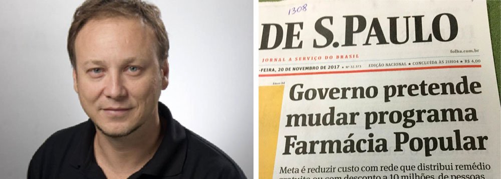 O jornalista esportivo Flávio Gomes, dos canais Fox Sports, comentou em seu Twitter a ideia do governo Temer em encerrar o Programa Farmácia Popular. “Primeiro a gente tira a Dilma”. Agora tira os remédios gratuitos, disse o jornalista em seu perfil; o programa garante medicamentos gratuitamente ou com até 90% de desconto e teve 400 das suas farmácias fechadas por Temer; o governo quer mudar o modelo de pagamento para farmácias particulares credenciadas, podendo inviabilizar o programa (Foto: Charles Nisz) O jornalista esportivo Flávio Gomes, dos canais Fox Sports, comentou em seu Twitter a ideia do governo Temer em encerrar o Programa Farmácia Popular. “Primeiro a gente tira a Dilma”. Agora tira os remédios gratuitos, disse o jornalista em seu perfil; o programa garante medicamentos gratuitamente ou com até 90% de desconto e teve 400 das suas farmácias fechadas por Temer; o governo quer mudar o modelo de pagamento para farmácias particulares credenciadas, podendo inviabilizar o programa
