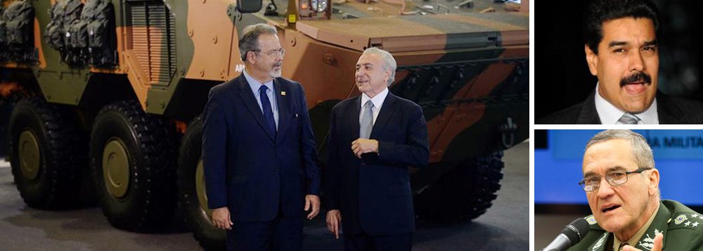 Em novembro, uma tropa do Exército dos Estados Unidos vai participar de um exercício militar inédito, com duração de dez dias, na tríplice fronteira amazônica entre Brasil, Peru e Colômbia, do qual participarão também os dois últimos países. Em maio, o Ministério da Defesa informou que a iniciativa e o convite partiram do Brasil. Mas, segundo artigo do jornalista venezuelano Manuel José Montañez, a operação foi uma imposição americana ao governo de Temer, através do embaixador Peter McKinsey, com vistas ao estudo do teatro de operações no sul da Venezuela; o articulista menciona ainda uma resistência do comandante do Exército brasileiro, general Vilas-Boas, ao modelo da operação, que por isso estaria enfrentando pressões para renunciar ao posto (Foto: Leonardo Attuch) Em novembro, uma tropa do Exército dos Estados Unidos vai participar de um exercício militar inédito, com duração de dez dias, na tríplice fronteira amazônica entre Brasil, Peru e Colômbia, do qual participarão também os dois últimos países. Em maio, o Ministério da Defesa informou que a iniciativa e o convite partiram do Brasil. Mas, segundo artigo do jornalista venezuelano Manuel José Montañez, a operação foi uma imposição americana ao governo de Temer, através do embaixador Peter McKinsey, com vistas ao estudo do teatro de operações no sul da Venezuela; o articulista menciona ainda uma resistência do comandante do Exército brasileiro, general Vilas-Boas, ao modelo da operação, que por isso estaria enfrentando pressões para renunciar ao posto
