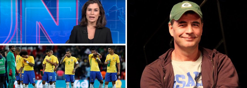 Sem nenhum outro argumento, o JN anunciou, em quatro oportunidades, num jogral constrangido de seus apresentadores, que uma "investigação interna" nada encontrou que corroborasse a denúncia de pagamento de propina feita, nos Estados Unidos, pelo empresário argentino Alejandro Burzaco. "Investigação interna" é, obviamente, uma fantasia ridícula pensada às pressas para ser colocada no Jornal Nacional, uma vez que a outra alternativa - não falar sobre o assunto - deixou de ser viável, por causa das redes sociais (Foto: Leandro Fortes) Sem nenhum outro argumento, o JN anunciou, em quatro oportunidades, num jogral constrangido de seus apresentadores, que uma "investigação interna" nada encontrou que corroborasse a denúncia de pagamento de propina feita, nos Estados Unidos, pelo empresário argentino Alejandro Burzaco. "Investigação interna" é, obviamente, uma fantasia ridícula pensada às pressas para ser colocada no Jornal Nacional, uma vez que a outra alternativa - não falar sobre o assunto - deixou de ser viável, por causa das redes sociais