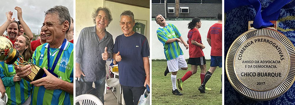 Portal Jurídico Conjur acompanhou a partida entre um time de profissionais do Direito intitulado Prerrogativas, entre os quais o advogado Cristiano Zanin Martins e o jurista Lenio Streck, enfrentou os craques do Politheama, de Chico Buarque de Hollanda; em entrevista, eles comentam a era punitivista do Judiciário brasileiro; "Claramente há um desequilíbrio entre defesa e ataque. O ataque imagina a jogada e não precisa realizá-la, pois o juiz apita o gol sem que ela tenha ocorrido. Já a defesa tem que desmontar até os lances imaginários. É mesmo assim suas iniciativas são desprezadas. O placar final é construído com base em lances imaginários e delirantes", disse Zanin (Foto: Aquiles Lins) Portal Jurídico Conjur acompanhou a partida entre um time de profissionais do Direito intitulado Prerrogativas, entre os quais o advogado Cristiano Zanin Martins e o jurista Lenio Streck, enfrentou os craques do Politheama, de Chico Buarque de Hollanda; em entrevista, eles comentam a era punitivista do Judiciário brasileiro; "Claramente há um desequilíbrio entre defesa e ataque. O ataque imagina a jogada e não precisa realizá-la, pois o juiz apita o gol sem que ela tenha ocorrido. Já a defesa tem que desmontar até os lances imaginários. É mesmo assim suas iniciativas são desprezadas. O placar final é construído com base em lances imaginários e delirantes", disse Zanin