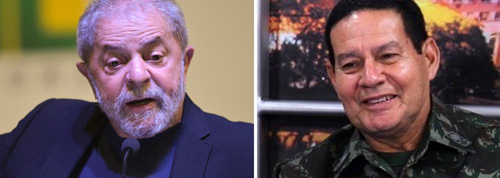 Ex-presidente Luiz Inácio Lula da Silva disse a interlocutores que está preocupado com as declarações do general Antonio Hamilton Martins Mourão em defesa de uma intervenção miliar para conter a crise institucional e política do país; Lula teria dito que é preciso que a sociedade civil "tome as rédeas" para assegurar o processo democrático; segundo participantes de uma reunião da direção do PT, Lula também teria dito que a fala do general vai de encontro a democracia (Foto: Paulo Emílio) Ex-presidente Luiz Inácio Lula da Silva disse a interlocutores que está preocupado com as declarações do general Antonio Hamilton Martins Mourão em defesa de uma intervenção miliar para conter a crise institucional e política do país; Lula teria dito que é preciso que a sociedade civil "tome as rédeas" para assegurar o processo democrático; segundo participantes de uma reunião da direção do PT, Lula também teria dito que a fala do general vai de encontro a democracia