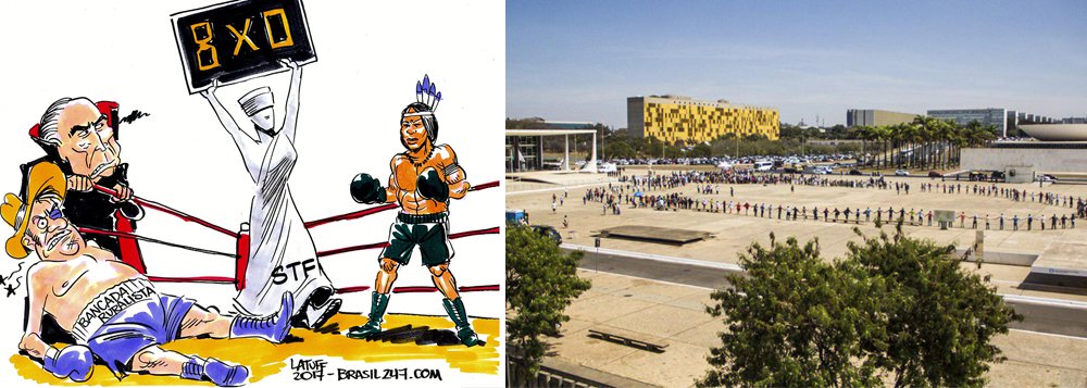 Decisão do Supremo Tribunal Federal nesta quarta-feira 16, que concluiu, por unanimidade, que a criação do Parque do Xingu não usurpou terras de Mato Grosso, não cabendo, portanto, indenização ao Estado, favoreceu os indígenas, mas a luta contra o marco temporal está longe de acabar (Foto: Gisele Federicce) Decisão do Supremo Tribunal Federal nesta quarta-feira 16, que concluiu, por unanimidade, que a criação do Parque do Xingu não usurpou terras de Mato Grosso, não cabendo, portanto, indenização ao Estado, favoreceu os indígenas, mas a luta contra o marco temporal está longe de acabar