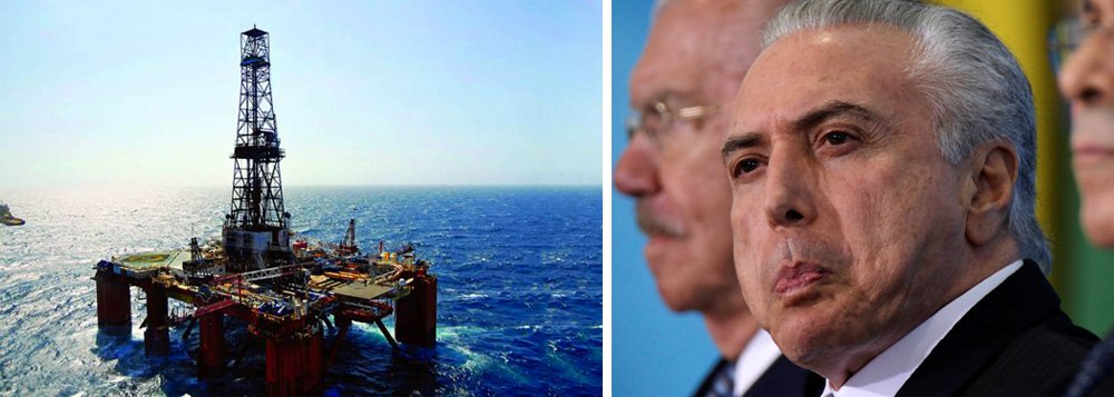 Para cobrir o rombo recorde que ele mesmo criou, Michel Temer não quer só entregar a Amazônia aos interesses das mineradores estrangeiras, ele cogita também vender o pré-sal; para fazer caixa, o governo estuda conceder para a iniciativa privada o direito de exploração de até 7 bilhões de barris de petróleo e gás em blocos vizinhos àqueles hoje em produção pela Petrobras; medida lesa-pátria deverá trazer mais R$ 50 bilhões ao caixa da União; a equipe econômica e o Ministério de Minas e Energia preveem que a decisão seja tomada com a privatização da Eletrobras, que deve movimentar R$ 13 bilhões (Foto: Giuliana Miranda) Para cobrir o rombo recorde que ele mesmo criou, Michel Temer não quer só entregar a Amazônia aos interesses das mineradores estrangeiras, ele cogita também vender o pré-sal; para fazer caixa, o governo estuda conceder para a iniciativa privada o direito de exploração de até 7 bilhões de barris de petróleo e gás em blocos vizinhos àqueles hoje em produção pela Petrobras; medida lesa-pátria deverá trazer mais R$ 50 bilhões ao caixa da União; a equipe econômica e o Ministério de Minas e Energia preveem que a decisão seja tomada com a privatização da Eletrobras, que deve movimentar R$ 13 bilhões