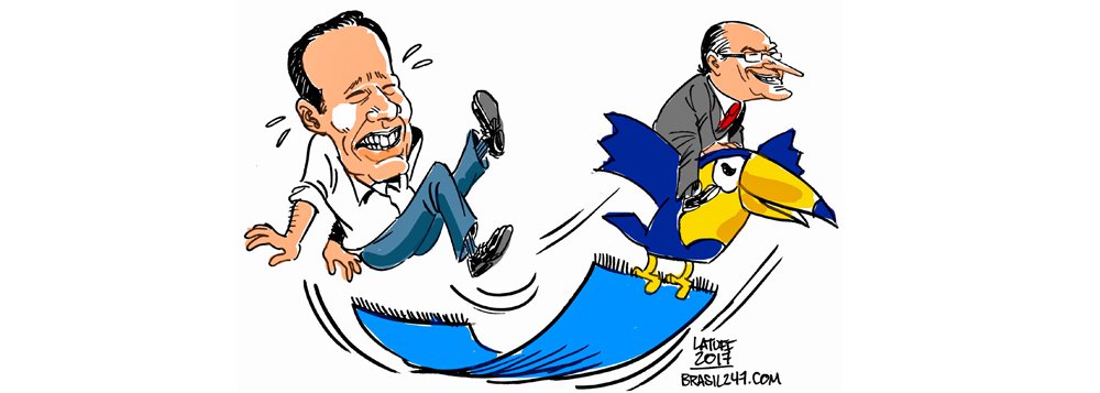 Charge de Carlos Latuff traz o atual cenário no PSDB: enquanto o prefeito de São Paulo, João Doria, afunda sua própria candidatura a presidente, com grosserias contra o cacique tucano Alberto Goldman e com o péssimo governo na capital paulista, dá forças para a candidatura do governador, Geraldo Alckmin (Foto: Felipe L. Goncalves) Charge de Carlos Latuff traz o atual cenário no PSDB: enquanto o prefeito de São Paulo, João Doria, afunda sua própria candidatura a presidente, com grosserias contra o cacique tucano Alberto Goldman e com o péssimo governo na capital paulista, dá forças para a candidatura do governador, Geraldo Alckmin