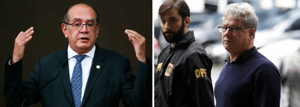 O Ministério Público Federal diz ter encontrado novas provas sobre a suspeição de Gilmar Mendes no caso do empresário Jacob Barata Filho; na nova manifestação, os procuradores alegam que o empresário, beneficiado por um habeas corpus concedido por Mendes, enviou flores ao ministro e para sua esposa em novembro de 2015; segundo os procuradores, o fato “aponta para o íntimo relacionamento" entre os dois; Gilmar Mendes foi padrinho de casamento da filha de Barata Filho (Foto: Giuliana Miranda) O Ministério Público Federal diz ter encontrado novas provas sobre a suspeição de Gilmar Mendes no caso do empresário Jacob Barata Filho; na nova manifestação, os procuradores alegam que o empresário, beneficiado por um habeas corpus concedido por Mendes, enviou flores ao ministro e para sua esposa em novembro de 2015; segundo os procuradores, o fato “aponta para o íntimo relacionamento" entre os dois; Gilmar Mendes foi padrinho de casamento da filha de Barata Filho