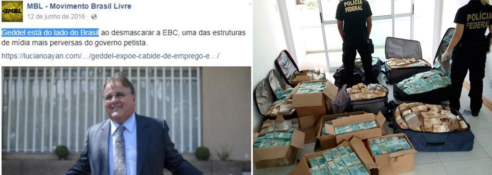 O Movimento Brasil Livre quer esconder mais um dos seus apoios: o movimento se apressou em apagar as fotos com elogios ao ex-ministro Geddel Vieira Lima de seu perfil no Facebook; o ex-ministro de Temer foi flagrado com várias malas de dinheiro em seu apartamento em Salvador e se tornou um incômodo para os apoiadores do impeachment de Dilma Rousseff (Foto: Charles Nisz) O Movimento Brasil Livre quer esconder mais um dos seus apoios: o movimento se apressou em apagar as fotos com elogios ao ex-ministro Geddel Vieira Lima de seu perfil no Facebook; o ex-ministro de Temer foi flagrado com várias malas de dinheiro em seu apartamento em Salvador e se tornou um incômodo para os apoiadores do impeachment de Dilma Rousseff
