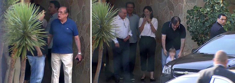 Encontro aconteceu na tarde deste sábado na casa do presidente da Câmara, Rodrigo Maia (DEM-RJ), e fora dos registros oficiais dos três políticos; o Palácio do Planalto confirmou o encontro, mas não disse o que foi discutido; já a assessoria do presidente do TSE e ministro do STF Gilmar Mendes voltou a dar o argumento do tema da reforma política (Foto: Gisele Federicce) Encontro aconteceu na tarde deste sábado na casa do presidente da Câmara, Rodrigo Maia (DEM-RJ), e fora dos registros oficiais dos três políticos; o Palácio do Planalto confirmou o encontro, mas não disse o que foi discutido; já a assessoria do presidente do TSE e ministro do STF Gilmar Mendes voltou a dar o argumento do tema da reforma política