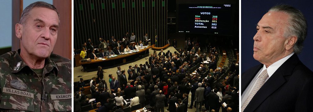 "A entrevista do comandante do Exército a Pedro Bial não serviu para dissipar, e sim para acentuar a percepção de que a fala do general Mourão não foi uma solilóquio mas a expressão de uma disposição latente no meio militar. Em que extensão é que ninguém sabe", avalia a colunista do 247 Tereza Cruvinel sobre a postura do general Eduardo Villas Bôas, que afirmou que o general Antonio Hamilton Mourão não será punido por defender uma intervenção militar no País; "Quem são os destinatários do aviso de que eles poderão resolver a crise política se os poderes constituídos não o fizerem? Talvez o primeiro destinatário seja a Câmara, que em breve julgará a segunda denúncia contra Michel Temer", diz Tereza (Foto: Tereza Cruvinel) "A entrevista do comandante do Exército a Pedro Bial não serviu para dissipar, e sim para acentuar a percepção de que a fala do general Mourão não foi uma solilóquio mas a expressão de uma disposição latente no meio militar. Em que extensão é que ninguém sabe", avalia a colunista do 247 Tereza Cruvinel sobre a postura do general Eduardo Villas Bôas, que afirmou que o general Antonio Hamilton Mourão não será punido por defender uma intervenção militar no País; "Quem são os destinatários do aviso de que eles poderão resolver a crise política se os poderes constituídos não o fizerem? Talvez o primeiro destinatário seja a Câmara, que em breve julgará a segunda denúncia contra Michel Temer", diz Tereza