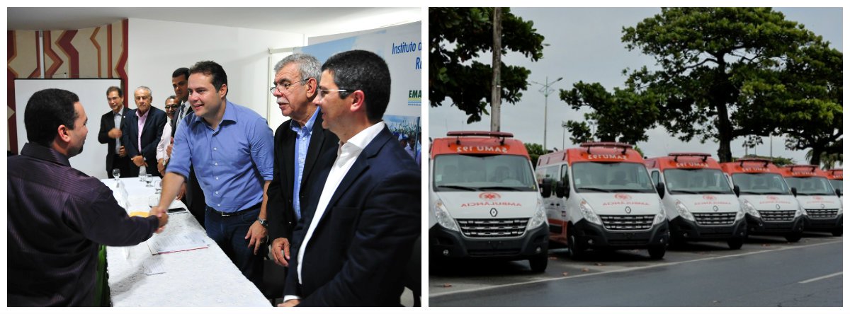 O governador Renan Filho entrega, em Arapiraca, 20 novas ambulâncias, além de um helicóptero para a reestruturação do Serviço de Atendimento Móvel de Urgência (Samu); o Estado investiu R$ 3,8 milhões com recursos próprios nos veículos, que possuem equipamentos de última geração, inclusive rastreador via satélite (Foto: Voney Malta) O governador Renan Filho entrega, em Arapiraca, 20 novas ambulâncias, além de um helicóptero para a reestruturação do Serviço de Atendimento Móvel de Urgência (Samu); o Estado investiu R$ 3,8 milhões com recursos próprios nos veículos, que possuem equipamentos de última geração, inclusive rastreador via satélite