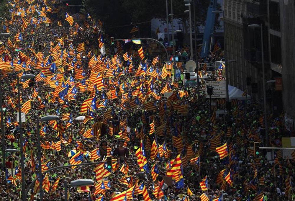 Manifestação em Barcelona em defesa da independência da Catalunha 11/09/2017 REUTERS/Susana Vera (Foto: Paulo Emílio) Manifestação em Barcelona em defesa da independência da Catalunha 11/09/2017 REUTERS/Susana Vera