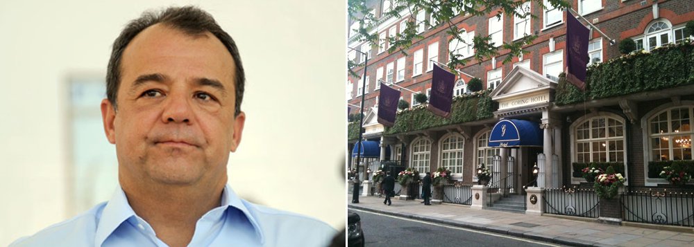 "Um Sérgio Cabral, ainda governador e bem à vontade, de toalha amarrada na cintura, recebendo dez mil libras em espécie confortavelmente instalado na suíte de um cinco estrelas em Londres. Esta é a cena que um de seus doleiros, Marcelo Chebar, descreve em sua delação e em outras conversas sobre os tempos de fausto do atual presidiário em Benfica", escreve Lauro Jardim em sua coluna deste domingo; Chebar contou que certa vez Cabral ligou pedindo que levasse 20 mil libras para ele, que estava hospedado com Adriana Ancelmo no Goring Hotel, pertinho do Palácio de Buckingham (Foto: Romulo Faro) "Um Sérgio Cabral, ainda governador e bem à vontade, de toalha amarrada na cintura, recebendo dez mil libras em espécie confortavelmente instalado na suíte de um cinco estrelas em Londres. Esta é a cena que um de seus doleiros, Marcelo Chebar, descreve em sua delação e em outras conversas sobre os tempos de fausto do atual presidiário em Benfica", escreve Lauro Jardim em sua coluna deste domingo; Chebar contou que certa vez Cabral ligou pedindo que levasse 20 mil libras para ele, que estava hospedado com Adriana Ancelmo no Goring Hotel, pertinho do Palácio de Buckingham