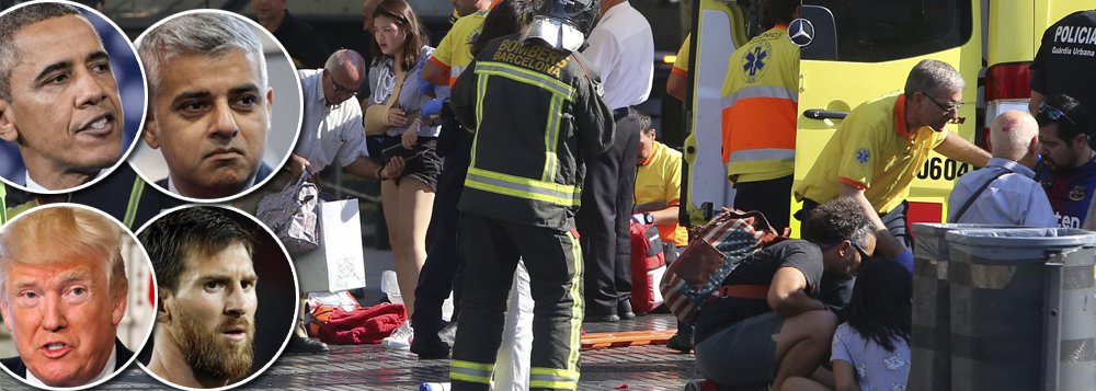 O atentado terrorista ocorrido nesta quinta-feira (17) em Barcelona causou comoção mundial; políticos, esportistas e outras celebridades condenaram o ato de barbárie cometido na cidade espanhola, causando a morte de 13 pessoas e ferindo outras 50; Neymar, Messi, Trump e outros famosos expressaram solidariedade a Barcelona nas redes sociais (Foto: Charles Nisz) O atentado terrorista ocorrido nesta quinta-feira (17) em Barcelona causou comoção mundial; políticos, esportistas e outras celebridades condenaram o ato de barbárie cometido na cidade espanhola, causando a morte de 13 pessoas e ferindo outras 50; Neymar, Messi, Trump e outros famosos expressaram solidariedade a Barcelona nas redes sociais