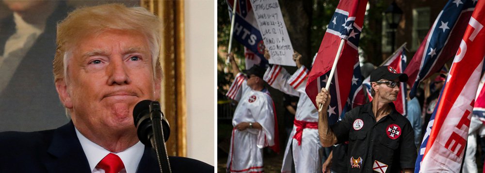 O presidente dos Estados Unidos, Donald Trump, dissolveu nesta quarta-feira dois conselhos empresariais depois que CEOs de diferentes companhias renunciaram em protesto pelas declarações de Trump culpando não apenas supremacistas brancos, mas também manifestantes opostos a eles, pela violência em Charlottesville, na Virgínia (Foto: Gisele Federicce) O presidente dos Estados Unidos, Donald Trump, dissolveu nesta quarta-feira dois conselhos empresariais depois que CEOs de diferentes companhias renunciaram em protesto pelas declarações de Trump culpando não apenas supremacistas brancos, mas também manifestantes opostos a eles, pela violência em Charlottesville, na Virgínia