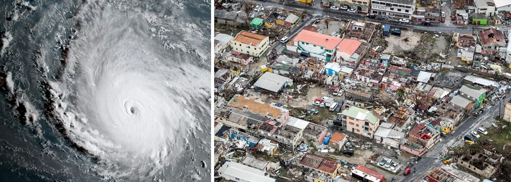 O furacão Irma atravessou a República Dominicana em direção do Haiti nesta quinta-feira após devastar uma série de ilhas caribenhas e matar ao menos 10 pessoas, como uma das tempestades mais poderosas do Atlântico em um século que agora ruma para o Estado norte-americano da Flórida; com ventos de cerca de 290 quilômetros por hora, a tempestade assolou várias ilhas pequenas no nordeste do Caribe, incluindo Barbuda, St. Martin e as Ilhas Virgens Britânicas, arrancando árvores, derrubando casas e provocando danos generalizados (Foto: Aquiles Lins) O furacão Irma atravessou a República Dominicana em direção do Haiti nesta quinta-feira após devastar uma série de ilhas caribenhas e matar ao menos 10 pessoas, como uma das tempestades mais poderosas do Atlântico em um século que agora ruma para o Estado norte-americano da Flórida; com ventos de cerca de 290 quilômetros por hora, a tempestade assolou várias ilhas pequenas no nordeste do Caribe, incluindo Barbuda, St. Martin e as Ilhas Virgens Britânicas, arrancando árvores, derrubando casas e provocando danos generalizados
