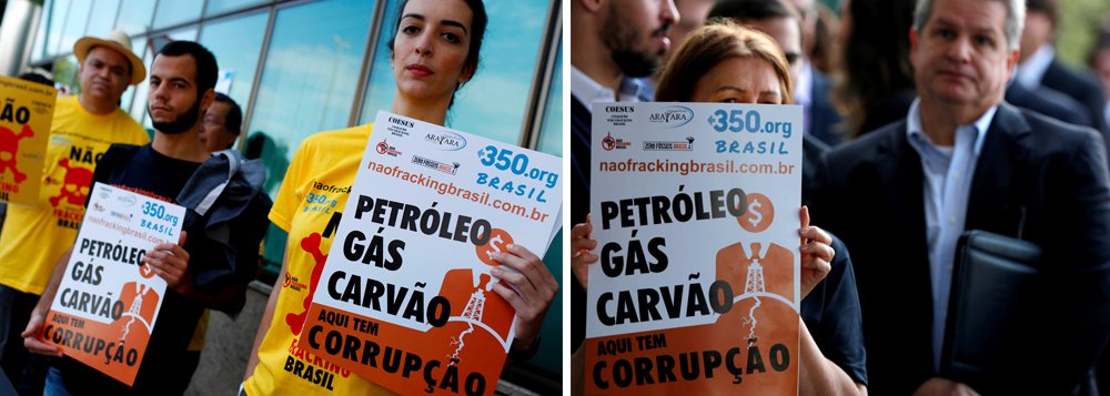 A Agência Nacional do Petróleo, Gás Natural e Biocombustíveis (ANP) retomou, hoje de manhã, os leilões de áreas para a exploração e produção de petróleo e gás natural, com a realização da 14ª Rodada de licitações; entre os 287 blocos desta rodada, a ANP oferece dez na Bacia de Campos, dos quais seis localizados total ou parcialmente no litoral do estado do Rio; grupos protestam contra os leilões (Foto: José Barbacena) A Agência Nacional do Petróleo, Gás Natural e Biocombustíveis (ANP) retomou, hoje de manhã, os leilões de áreas para a exploração e produção de petróleo e gás natural, com a realização da 14ª Rodada de licitações; entre os 287 blocos desta rodada, a ANP oferece dez na Bacia de Campos, dos quais seis localizados total ou parcialmente no litoral do estado do Rio; grupos protestam contra os leilões