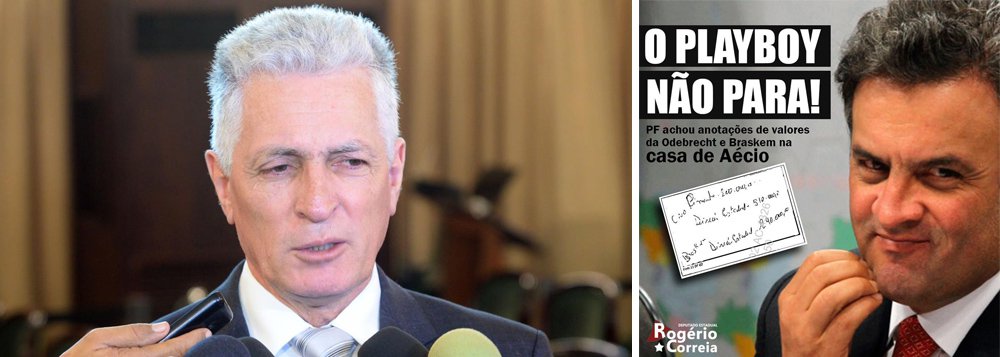 "A cada semana que passa descobrem-se novas falcatruas envolvendo o Mineirinho. Não sabemos onde isso vai parar, pois o playboy não para... Mas não estou nem um pouco surpreso com tudo o que aparece. Até porque há anos denuncio o ex-governador e agora senador, bem como seu grupo político em Minas", diz o deputado estadual Rogério Correia (PT-MG), em referência aos novos fatos envolvendo o tucano; a PF encontrou na casa do senador anotações de valores da Odebrecht e da Braskem (Foto: Gisele Federicce) "A cada semana que passa descobrem-se novas falcatruas envolvendo o Mineirinho. Não sabemos onde isso vai parar, pois o playboy não para... Mas não estou nem um pouco surpreso com tudo o que aparece. Até porque há anos denuncio o ex-governador e agora senador, bem como seu grupo político em Minas", diz o deputado estadual Rogério Correia (PT-MG), em referência aos novos fatos envolvendo o tucano; a PF encontrou na casa do senador anotações de valores da Odebrecht e da Braskem
