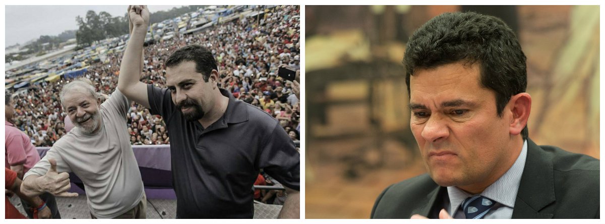Lula, líder do MTST, Guilherme Boulos e juiz federal Sérgio Moro 2
(Foto: Paulo Emílio) Lula, líder do MTST, Guilherme Boulos e juiz federal Sérgio Moro 2