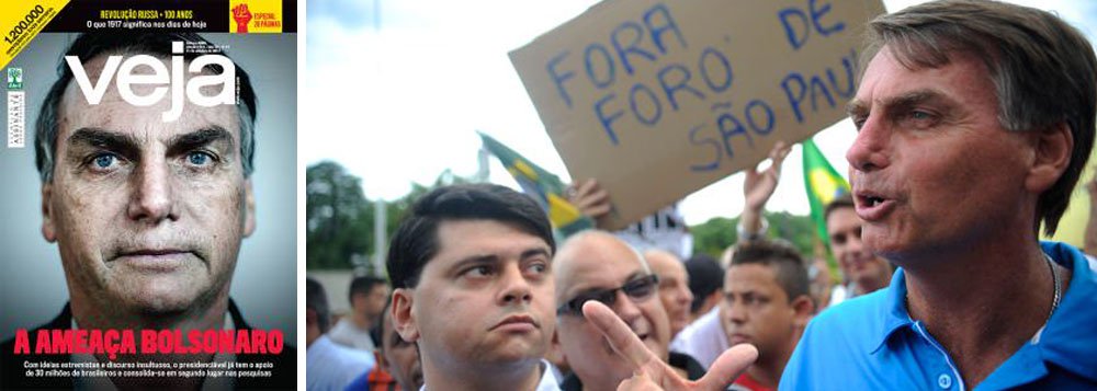 Programa "Leo ao quadrado", apresentado na TV 247 por Leonardo Stoppa e Leonardo Attuch, explica por que a imprensa de centro-direita começou a atacar o deputado Jair Bolsonaro (PSC-RJ), como na capa recente de Veja; depois de disseminar o ambiente de ódio no País, que gerou Bolsonaro, o objetivo agora é conter o fenômeno para viabilizar a passagem de um tucano ou de Marina Silva para o segundo turno; o tema também foi debatido na TV 247 por Alex Solnik, Gisele Federicce e Paulo Moreira Leite (Foto: Leonardo Attuch) Programa "Leo ao quadrado", apresentado na TV 247 por Leonardo Stoppa e Leonardo Attuch, explica por que a imprensa de centro-direita começou a atacar o deputado Jair Bolsonaro (PSC-RJ), como na capa recente de Veja; depois de disseminar o ambiente de ódio no País, que gerou Bolsonaro, o objetivo agora é conter o fenômeno para viabilizar a passagem de um tucano ou de Marina Silva para o segundo turno; o tema também foi debatido na TV 247 por Alex Solnik, Gisele Federicce e Paulo Moreira Leite