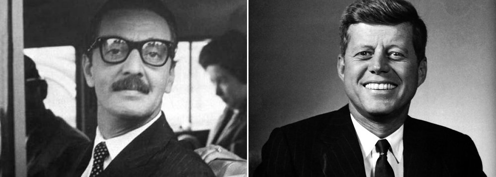 As tais "forças terríveis" às quais o presidente da República Jânio Quadros atribuiu a sua renúncia, a 25 de agosto de 1961 eram três: o governador do estado da Guanabara, Carlos Lacerda; o Ministro da Guerra, Marechal Odílio Denys e o governo norte-americano de John Kennedy. Não foi uma renúncia; foi um golpe. É o que se conclui ao ler a cronologia do episódio, iniciado a 13 de agosto, data em que o vice-presidente João Goulart embarca para a China Comunista; leia o artigo de Alex Solnik (Foto: Alex Solnik) As tais "forças terríveis" às quais o presidente da República Jânio Quadros atribuiu a sua renúncia, a 25 de agosto de 1961 eram três: o governador do estado da Guanabara, Carlos Lacerda; o Ministro da Guerra, Marechal Odílio Denys e o governo norte-americano de John Kennedy. Não foi uma renúncia; foi um golpe. É o que se conclui ao ler a cronologia do episódio, iniciado a 13 de agosto, data em que o vice-presidente João Goulart embarca para a China Comunista; leia o artigo de Alex Solnik