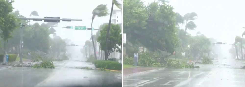 O furacão Irma causou a morte de três pessoas na Flórida, estado que recebeu nesta madrugada o impacto do olho do ciclone em suas ilhotas no extremo sul dos Estados Unidos, informaram meios de comunicação locais; segundo Brock Long, diretor da Agência Federal de Gerenciamento de Emergências (Fema, na sigla em inglês), o furacão Irma "vai devastar os Estados Unidos, tanto a Flórida, quanto outros Estados próximos" (Foto: Aquiles Lins) O furacão Irma causou a morte de três pessoas na Flórida, estado que recebeu nesta madrugada o impacto do olho do ciclone em suas ilhotas no extremo sul dos Estados Unidos, informaram meios de comunicação locais; segundo Brock Long, diretor da Agência Federal de Gerenciamento de Emergências (Fema, na sigla em inglês), o furacão Irma "vai devastar os Estados Unidos, tanto a Flórida, quanto outros Estados próximos"