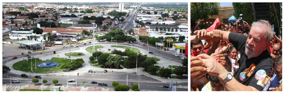 Na visita que fará ao Ceará, durante a caravana de 21 dias em que percorrerá alguns estados do Nordeste, o ex-presidente Lula poderá fazer um grande ato na região do Cariri, no chamado Triângulo do Crajubar, o entrocamento entre Juazeiro, Crato e Barbalha. A discussão do roteiro de Lula está acontecendo durante o dia de hoje, em São Paulo, com representantes dos estados e a equipe do Instituto Lula. O presidente do PT Ceará, Fco. de Assis Diniz está convencido que o melhor lugar para realizar um ato capaz de abrigar o grande afluxo de pessoas que deverá prestigiar a visita de Lula ao Cariri é o Crajubar, pela sua localização estratégica. A agenda do ex-presidente prevê inicialmente ainda, atos nas regiões do Sertão Central e Sertão dos Inhamuns (Foto: Fatima 247) Na visita que fará ao Ceará, durante a caravana de 21 dias em que percorrerá alguns estados do Nordeste, o ex-presidente Lula poderá fazer um grande ato na região do Cariri, no chamado Triângulo do Crajubar, o entrocamento entre Juazeiro, Crato e Barbalha. A discussão do roteiro de Lula está acontecendo durante o dia de hoje, em São Paulo, com representantes dos estados e a equipe do Instituto Lula. O presidente do PT Ceará, Fco. de Assis Diniz está convencido que o melhor lugar para realizar um ato capaz de abrigar o grande afluxo de pessoas que deverá prestigiar a visita de Lula ao Cariri é o Crajubar, pela sua localização estratégica. A agenda do ex-presidente prevê inicialmente ainda, atos nas regiões do Sertão Central e Sertão dos Inhamuns