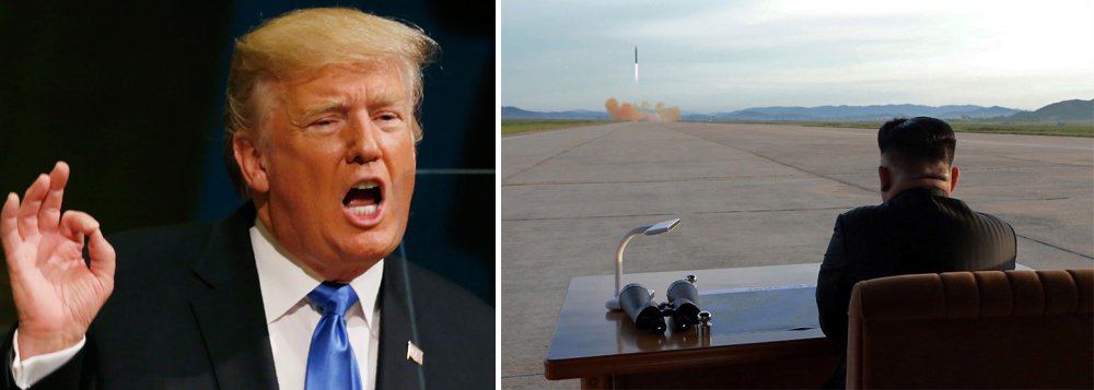 Presidente dos Estados Unidos, Donald Trump, afirmou que o país está "totalmente preparado" para tomar medidas militares contra a Coreia do Norte, caso a situação entre Washington e Pyongyang se deteriore ainda mais; "Estamos totalmente preparados para a segunda opção, não uma opção preferida", disse; "Mas se tomarmos essa opção, será devastador, posso dizer-lhe isso, devastador para a Coreia do Norte. Isto é chamado de opção militar. Se tivermos que fazer isso, nós faremos", completou (Foto: Paulo Emílio) Presidente dos Estados Unidos, Donald Trump, afirmou que o país está "totalmente preparado" para tomar medidas militares contra a Coreia do Norte, caso a situação entre Washington e Pyongyang se deteriore ainda mais; "Estamos totalmente preparados para a segunda opção, não uma opção preferida", disse; "Mas se tomarmos essa opção, será devastador, posso dizer-lhe isso, devastador para a Coreia do Norte. Isto é chamado de opção militar. Se tivermos que fazer isso, nós faremos", completou