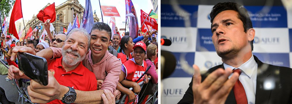 Lula optou por enfrentar um juiz que usa o processo legal com fins político-ideológicos. Pelo menos faz o que espera o setor da sociedade que o apoia e, com isso, ganha força política assim como Moro ganha no lado oposto do espectro político (Foto: Eduardo Guimarães) Lula optou por enfrentar um juiz que usa o processo legal com fins político-ideológicos. Pelo menos faz o que espera o setor da sociedade que o apoia e, com isso, ganha força política assim como Moro ganha no lado oposto do espectro político